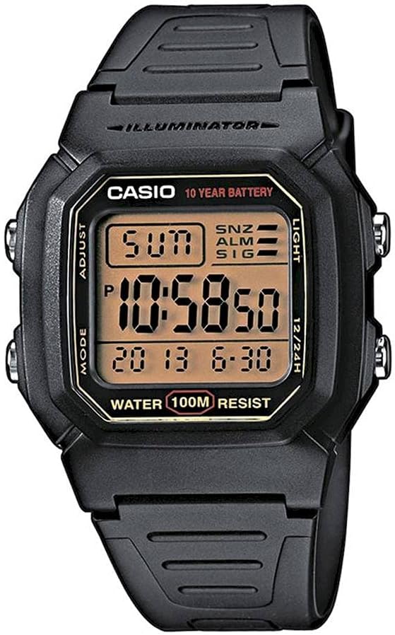 W800HG Series | Men’S Digital Watch | 100 Meter Water Resistance | Multi Function Alarm | 100 SEC Stopwatch | Auto Calendar | Countdown Timer | LED Light | Dual Time| 10 Year Battery